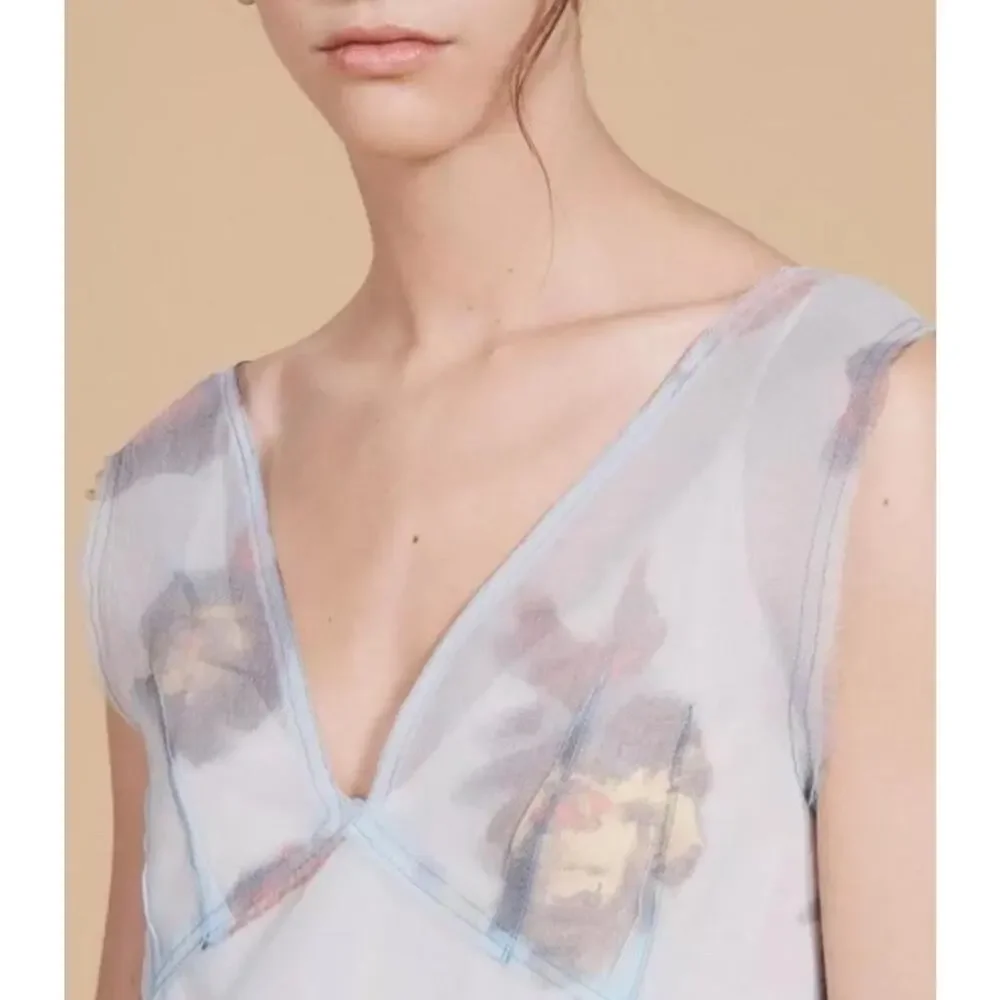 Viral Collection Zara Dress With Slip Light Blue Roses Feels Roca￼Small - Picture 2 of 8